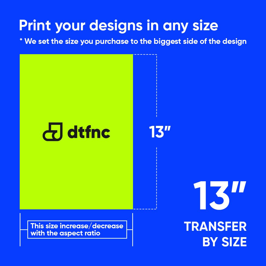 DTF transfer design size 13".