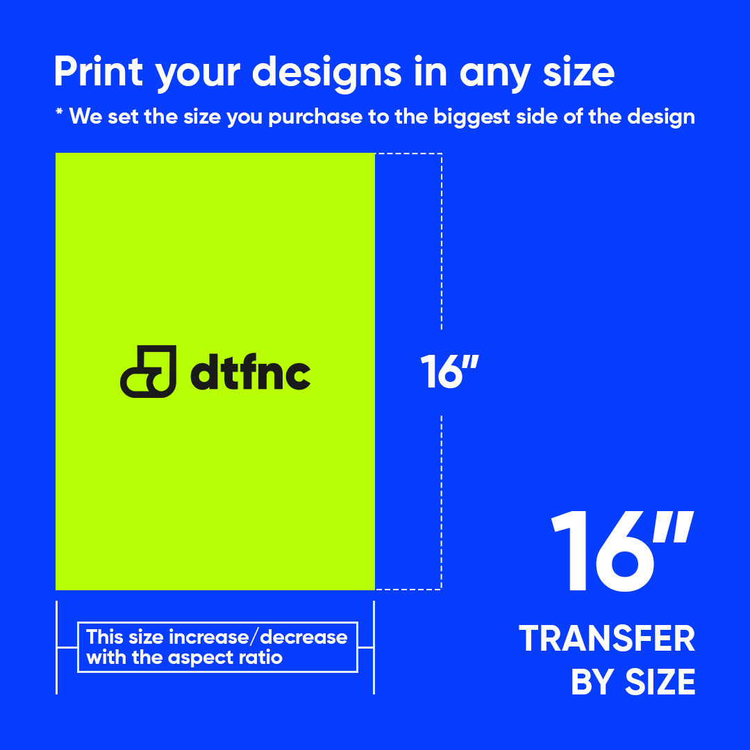 DTF transfer design size 16".