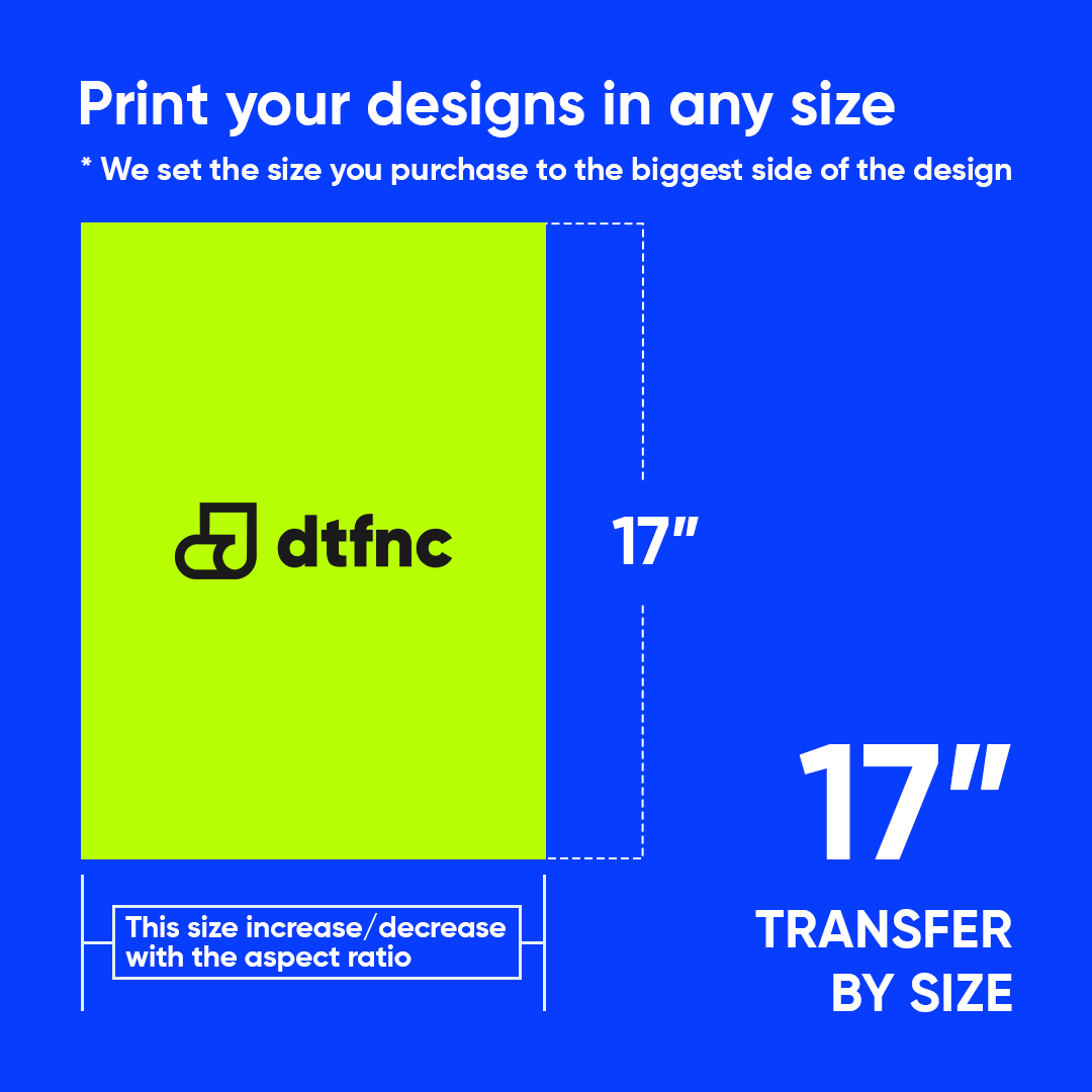 DTF transfer design size 17".