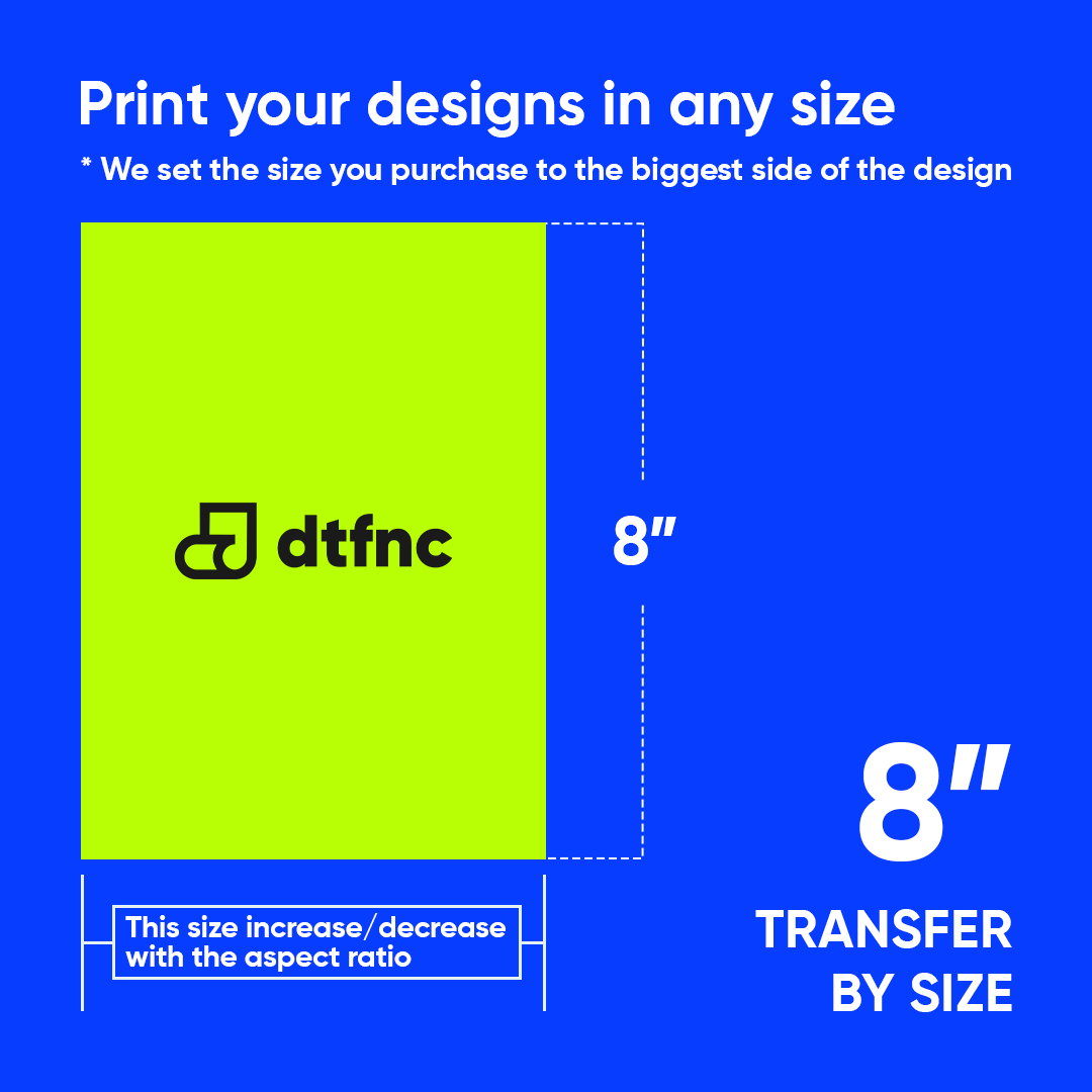 DTF transfer design size 8".
