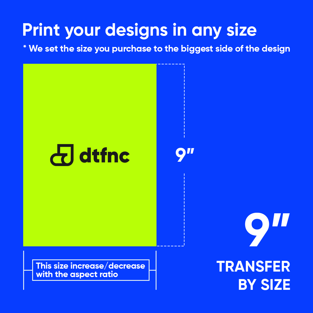 DTF transfer design size 9".