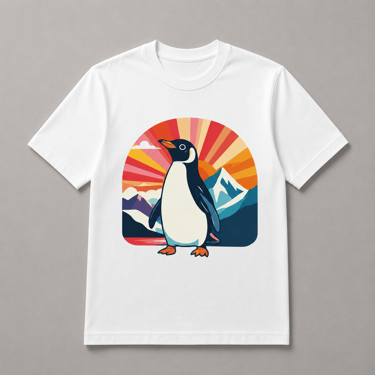Animals - Geometric Sunset Penguin