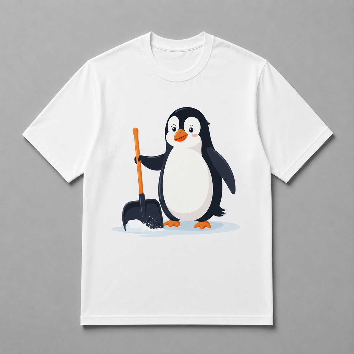 Animals - Shoveling Snow Penguin
