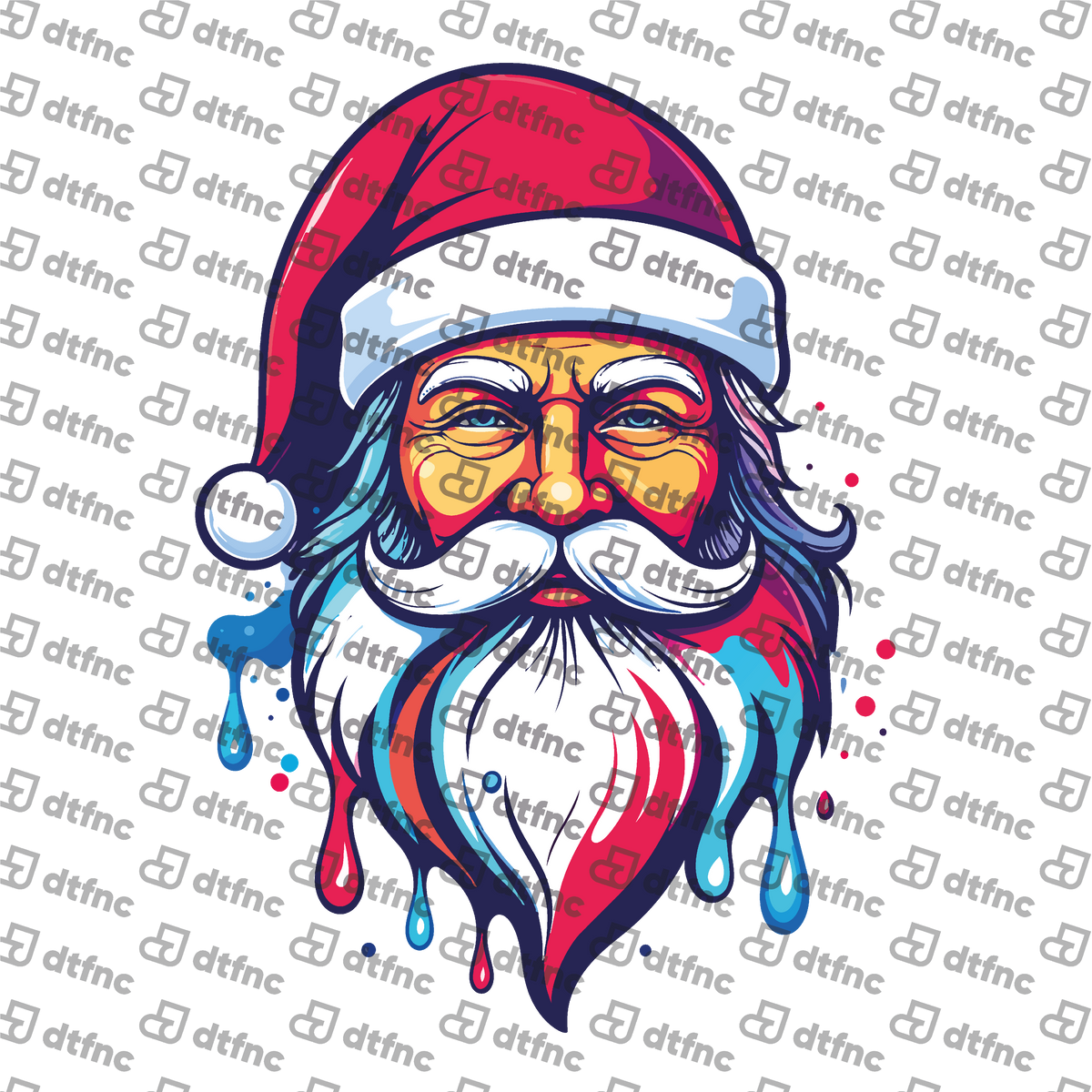 Christmas - Vibrant Dripping Santa