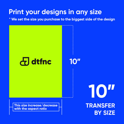 DTF transfer design size 10".