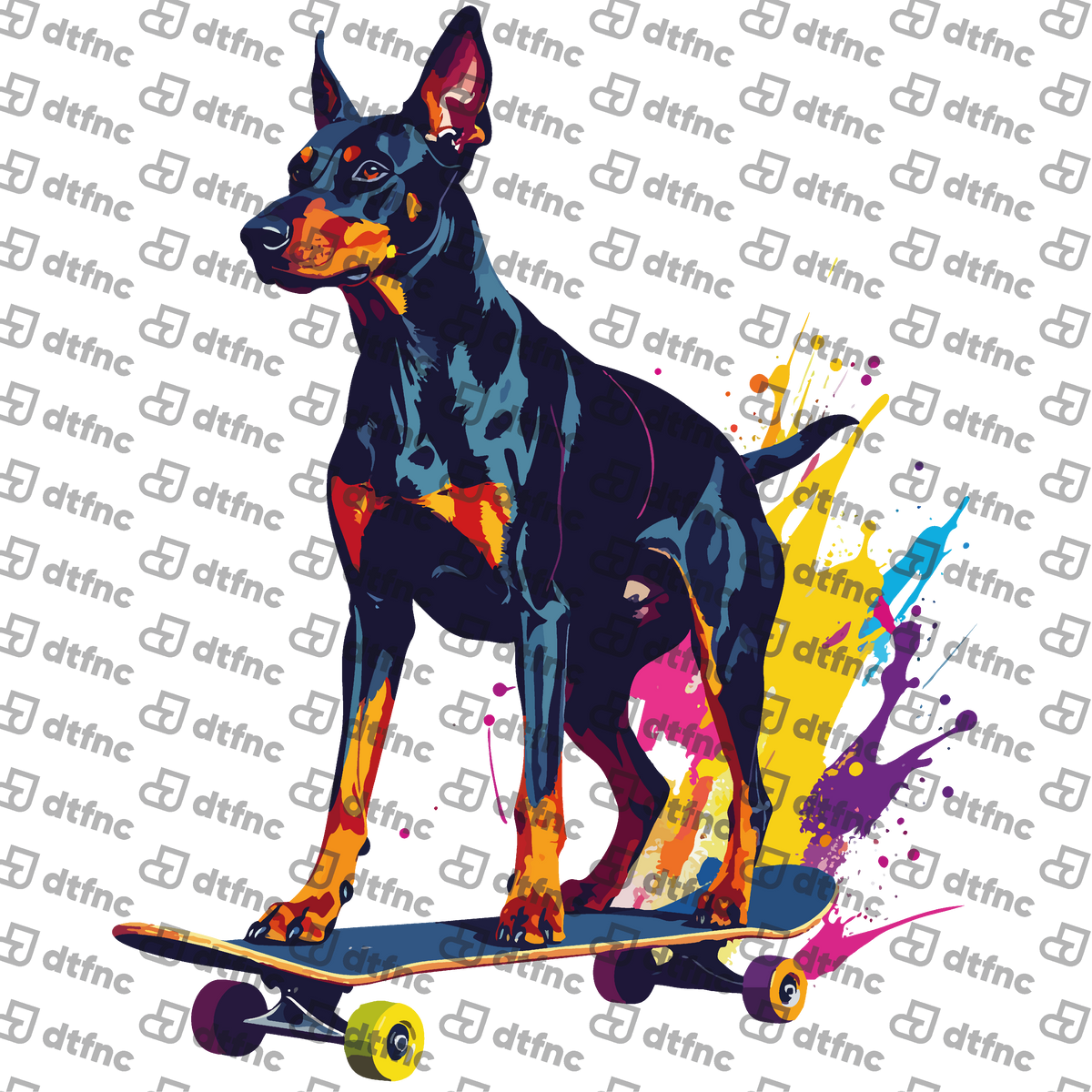 Animals - Pop-Art Skater Doberman