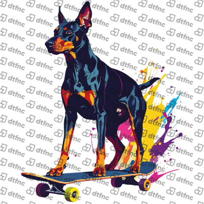Animals - Pop-Art Skater Doberman