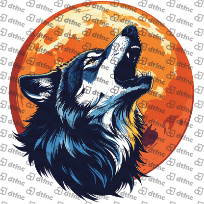 Animals - Crimson Moon Howling Wolf