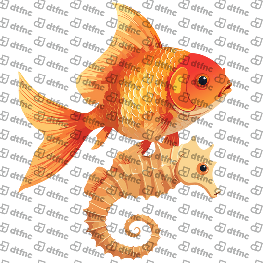 Animals - Golden Fish & Seahorse