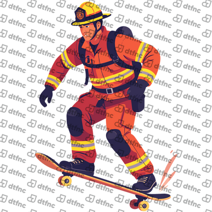 Occupation - Skateboarding Firefighter