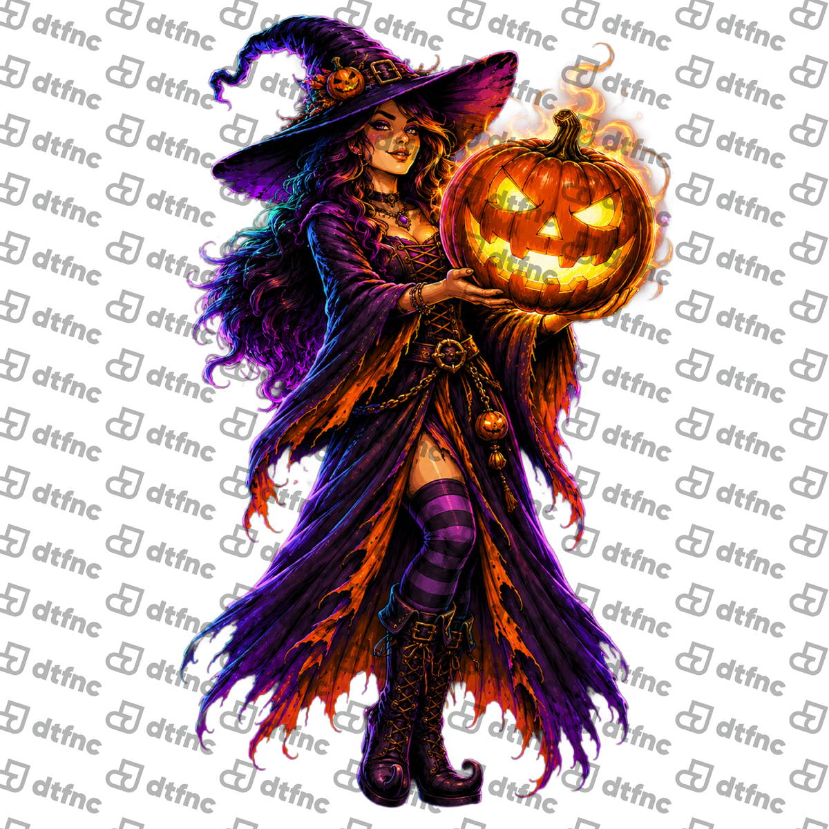 Halloween - Fiery Pumpkin Witch