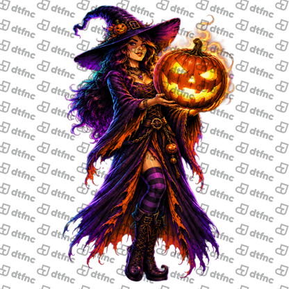 Halloween - Fiery Pumpkin Witch