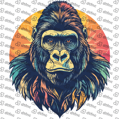 Animals - Retro Sunset Silverback