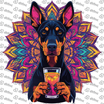 Animals - Mandala Drink Doberman