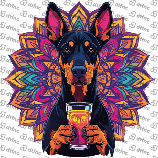 Animals - Mandala Drink Doberman
