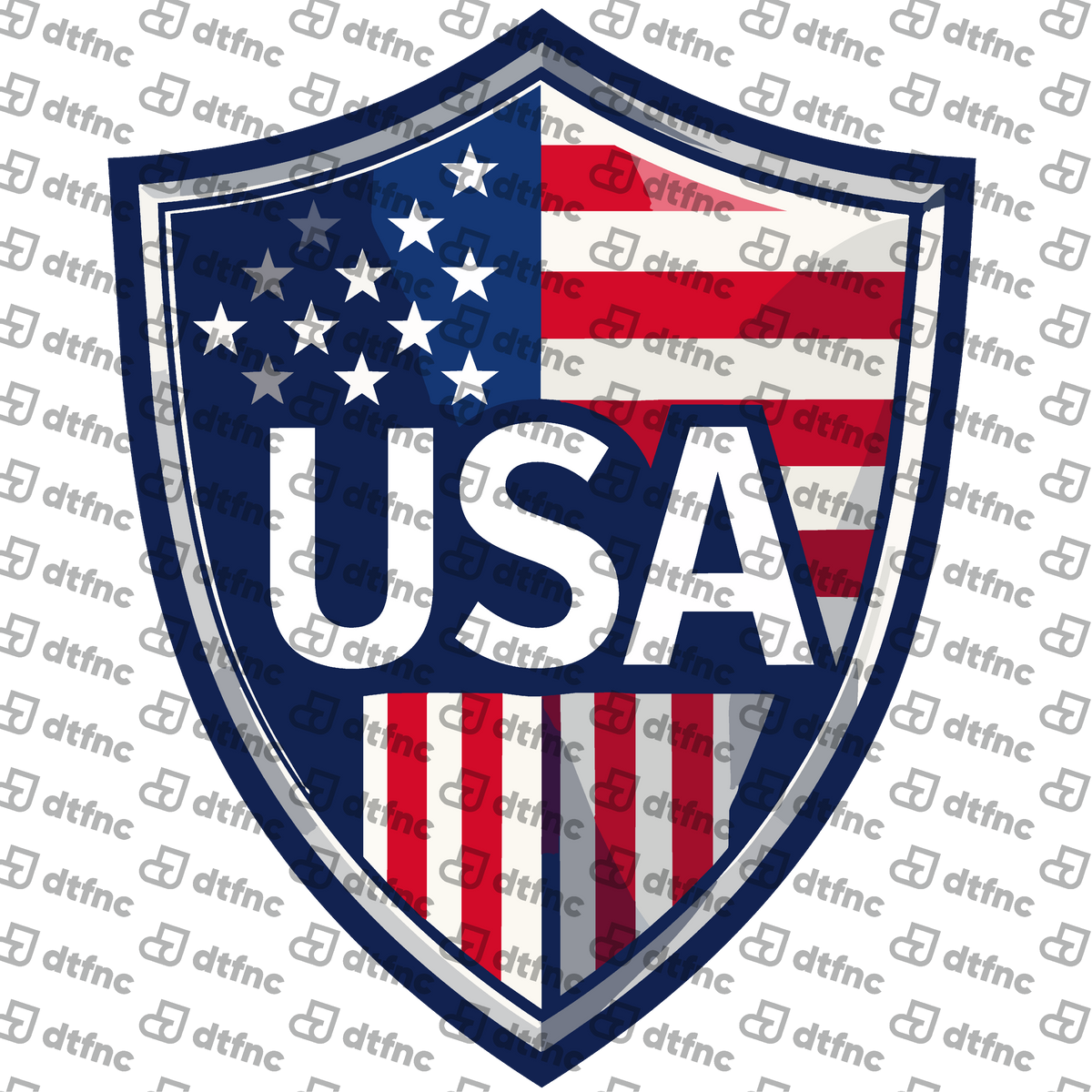 4th of July - USA Flag Crest Shield