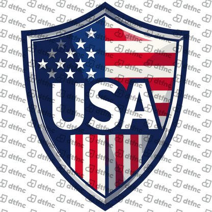4th of July - USA Flag Crest Shield
