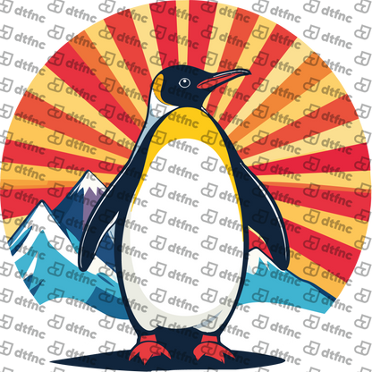 Animals - Vintage Sunburst Emperor Penguin