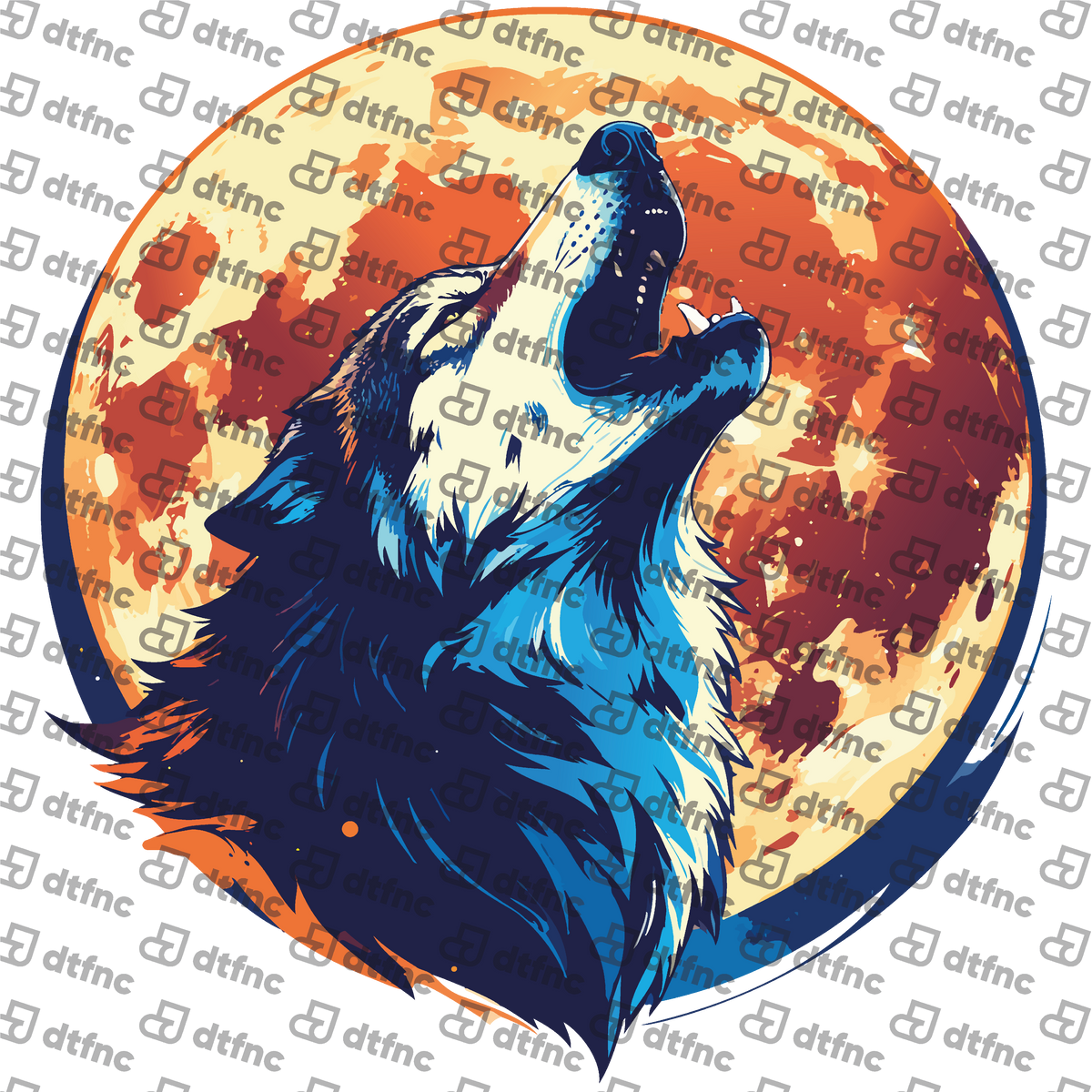 Animals - Howling Blue Wolf Moon