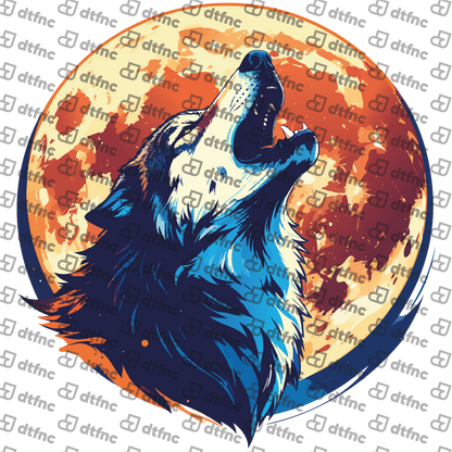 Animals - Howling Blue Wolf Moon