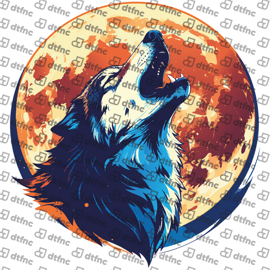Animals - Howling Blue Wolf Moon