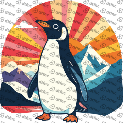 Animals - Geometric Sunset Penguin