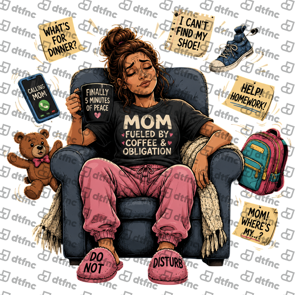 Mother's Day - Mom Fueled by Coffee & Obligation