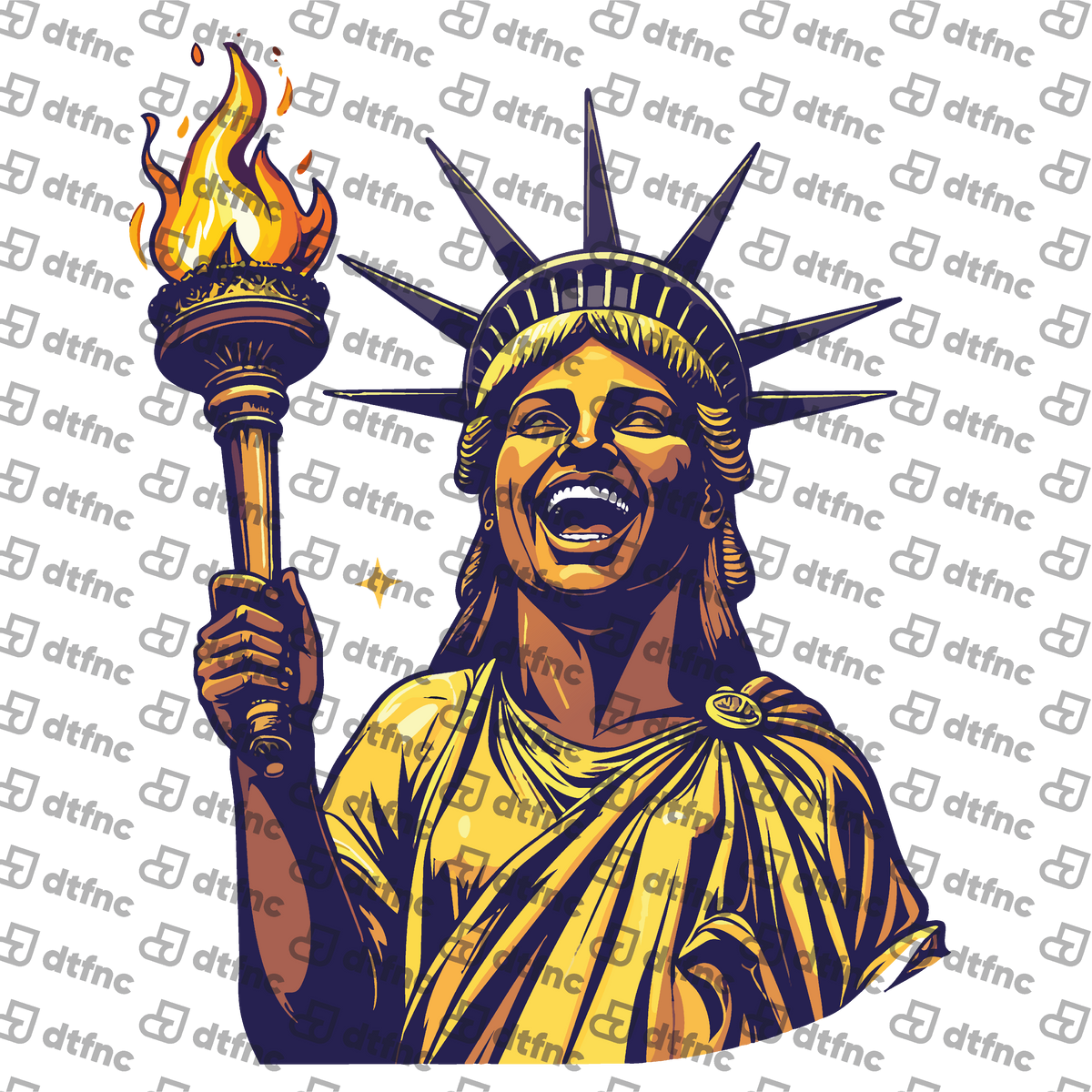 4th of July - Radiant Golden Statue of Liberty