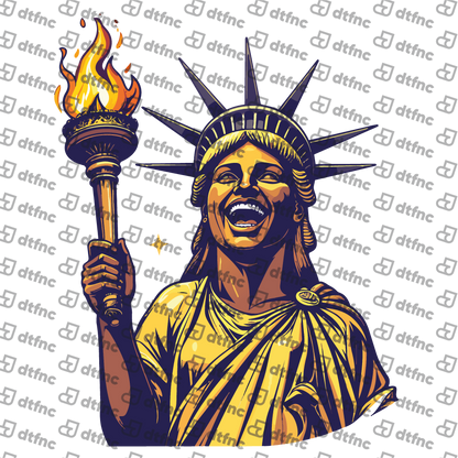 4th of July - Radiant Golden Statue of Liberty