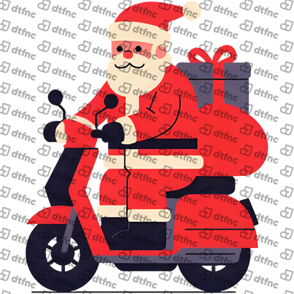 Christmas - Santa on a Scooter