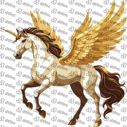 Animals - Golden Celestial Pegasus Unicorn