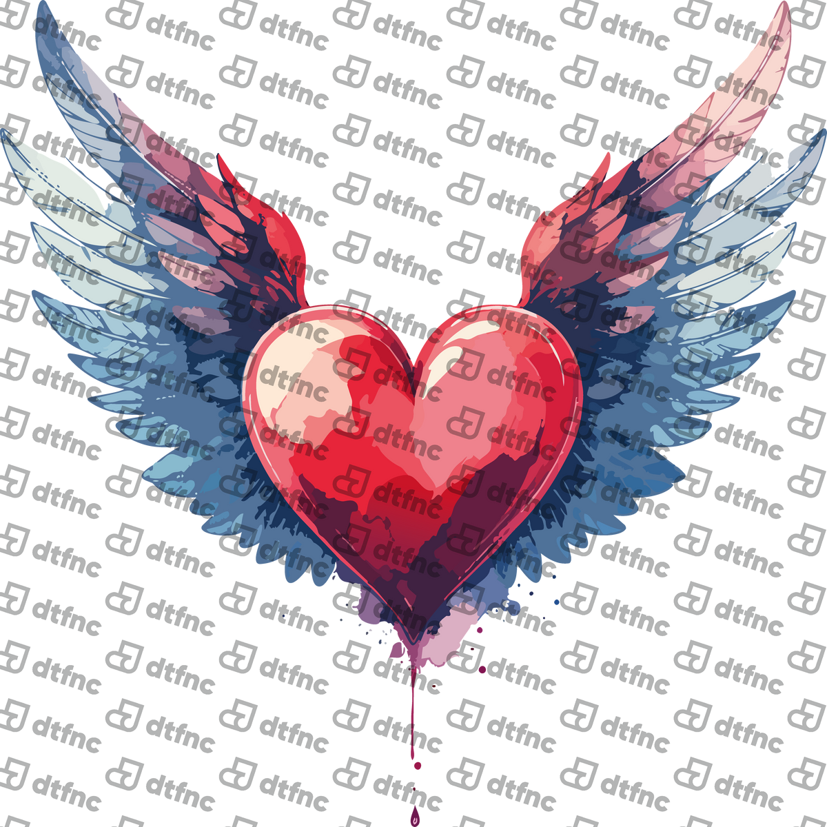 Valentine's Day - Watercolor Winged Heart