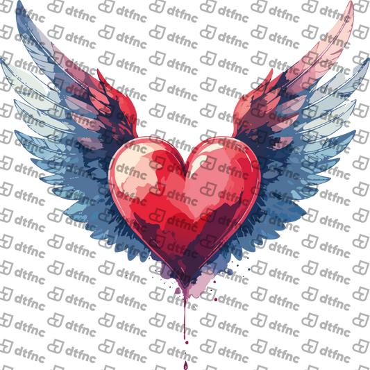 Valentine's Day - Watercolor Winged Heart