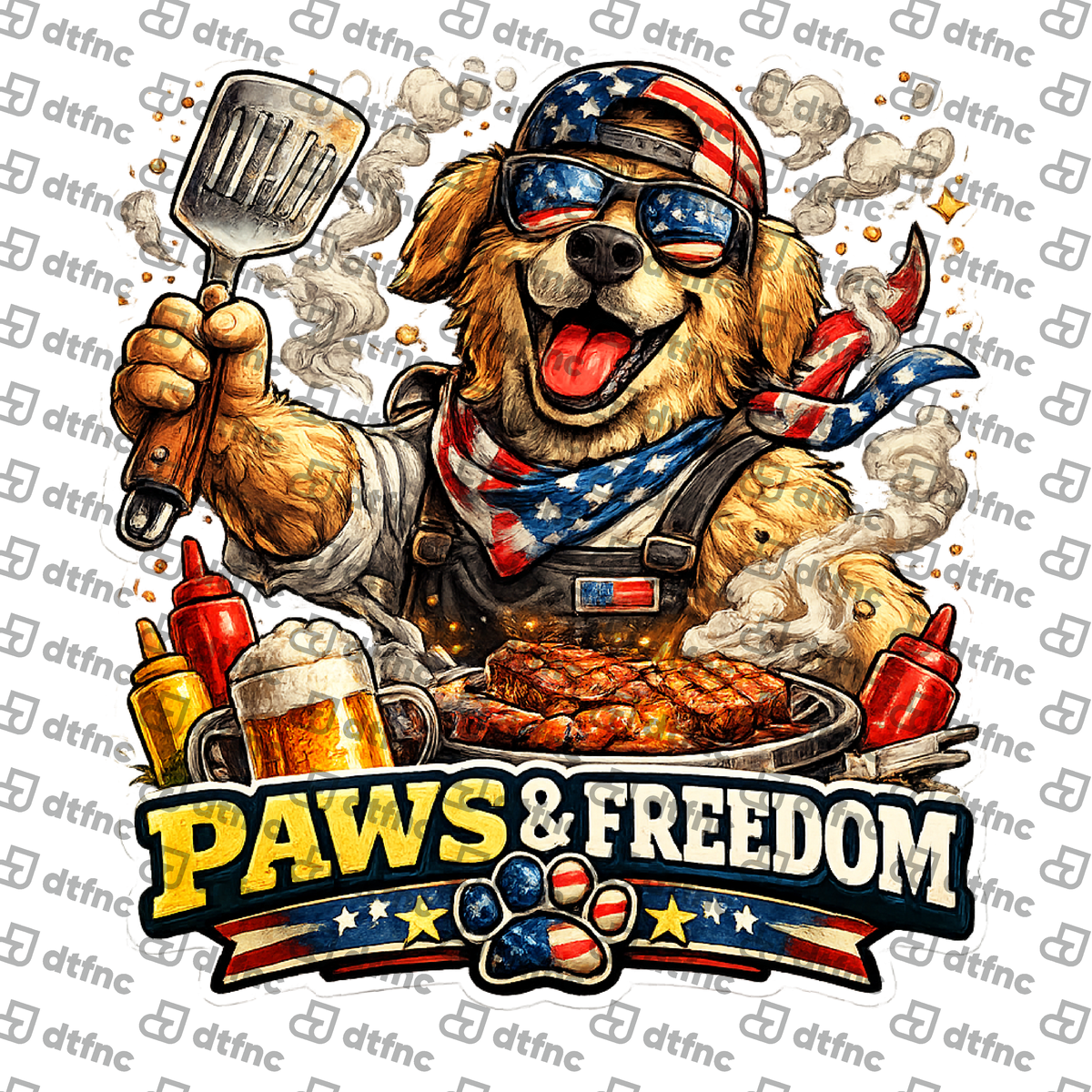 4th of July - Paws & Freedom BBQ Retriever