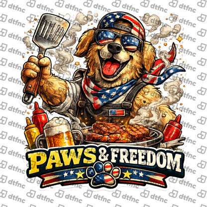 4th of July - Paws & Freedom BBQ Retriever