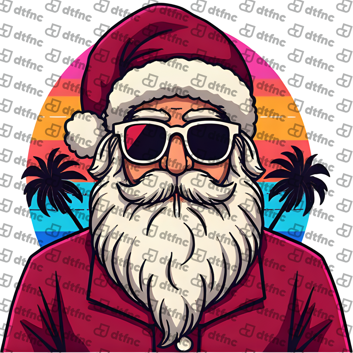 Christmas - Retro Sunset Beach Santa