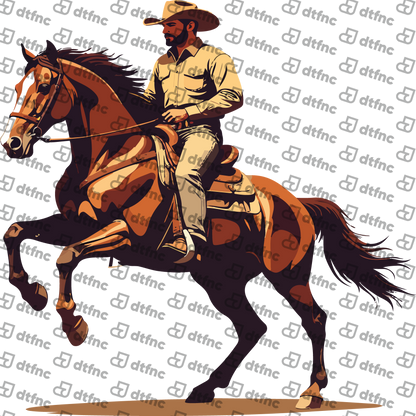 Animals - Western Horseback Cowboy