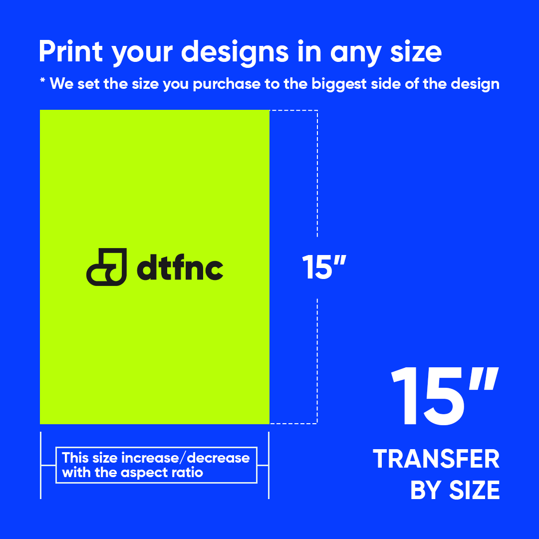 DTF transfer design size 15".
