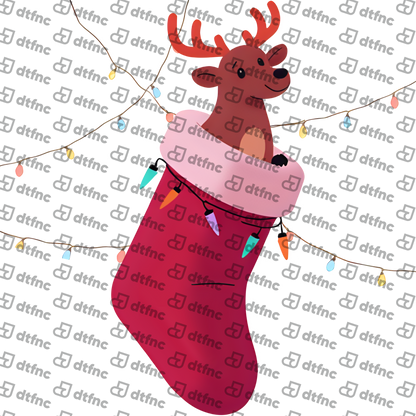 Christmas - Tangled Lights Stocking Reindeer