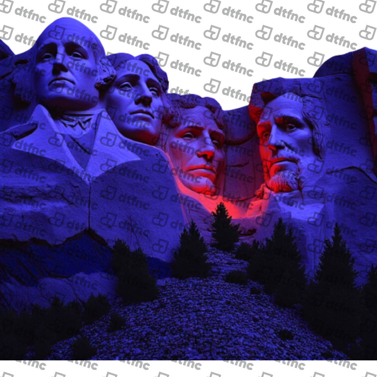 4th of July - Neon Night Mount Rushmore