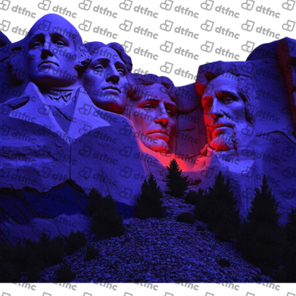 4th of July - Neon Night Mount Rushmore