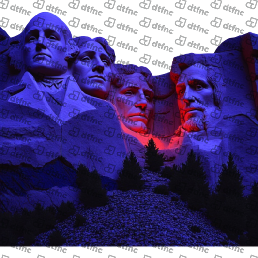 4th of July - Neon Night Mount Rushmore