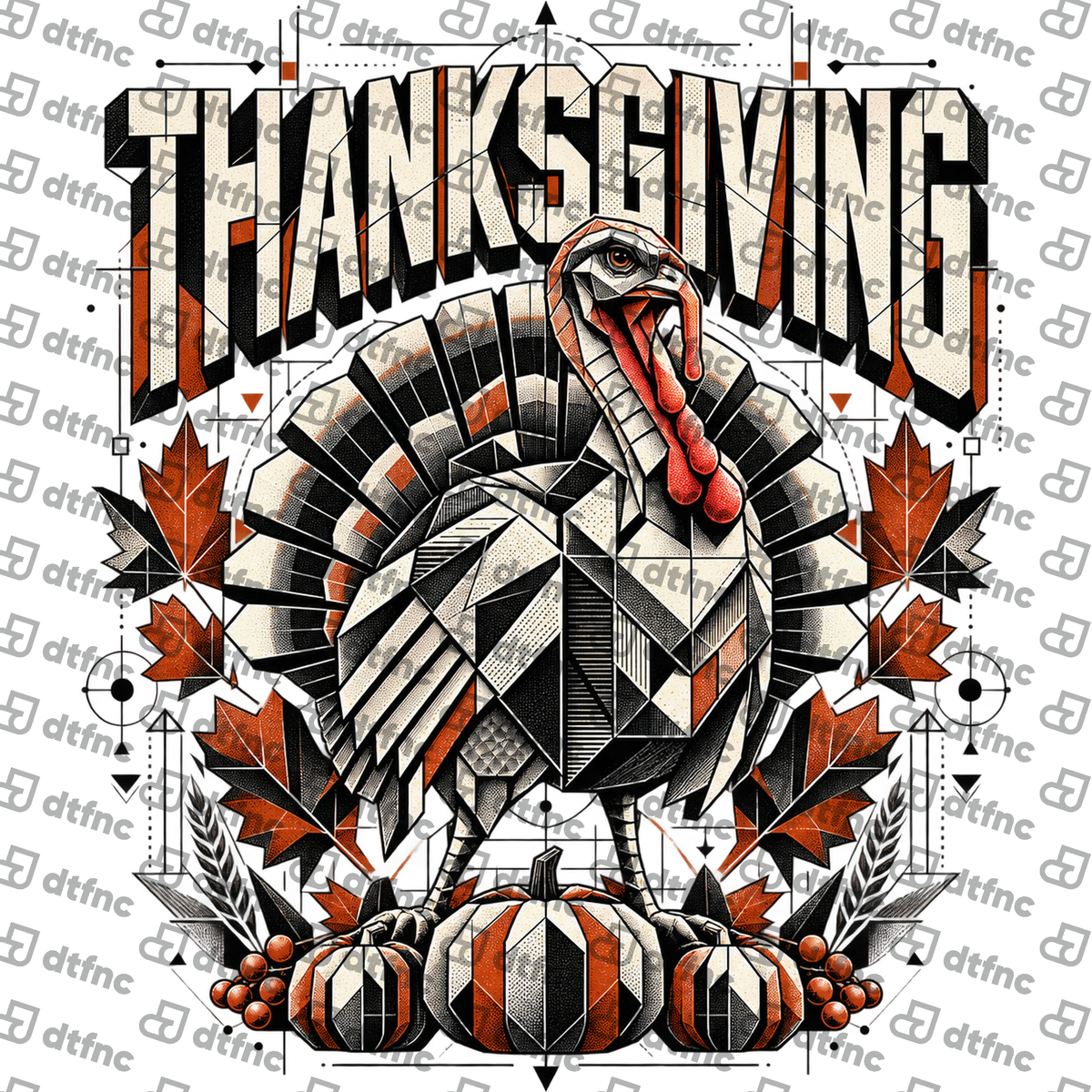 Thanksgiving - Geometric Harvest Turkey