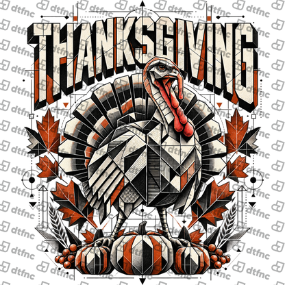 Thanksgiving - Geometric Harvest Turkey