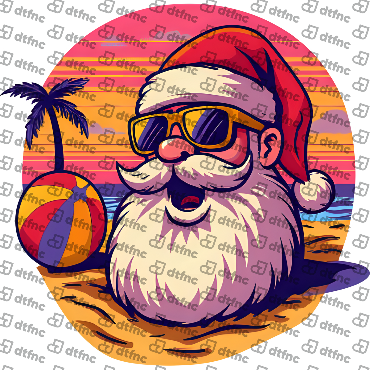 Christmas - Retro Beach Bum Santa