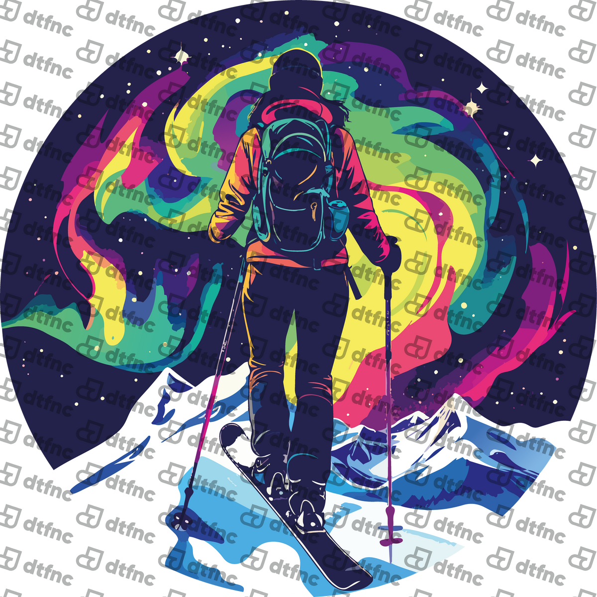 Winter Olympics - Neon Backcountry Snowboarder
