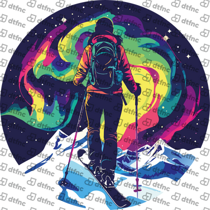 Winter Olympics - Neon Backcountry Snowboarder