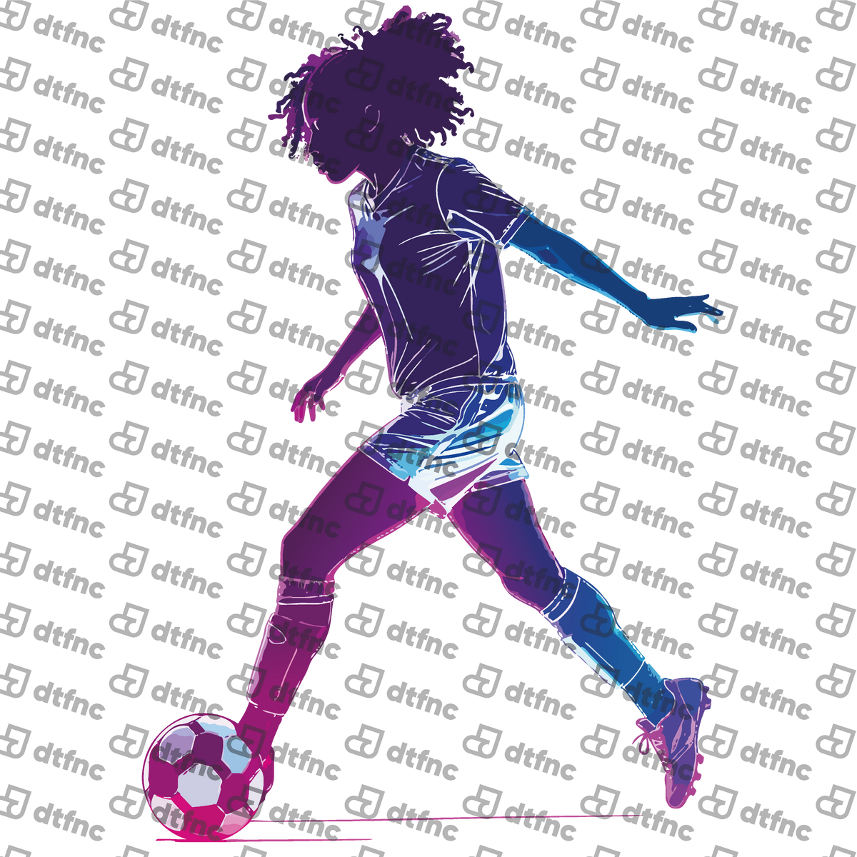 Soccer - Neon Female Soccer Striker