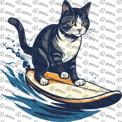 Animals - Surfing Wave Rider Cat