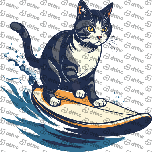 Animals - Surfing Wave Rider Cat